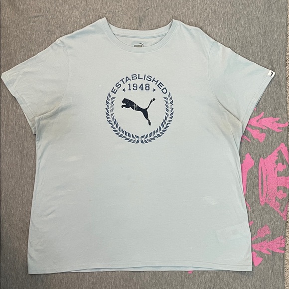Puma Sky Blue Emblem Tee - Picture 1 of 16